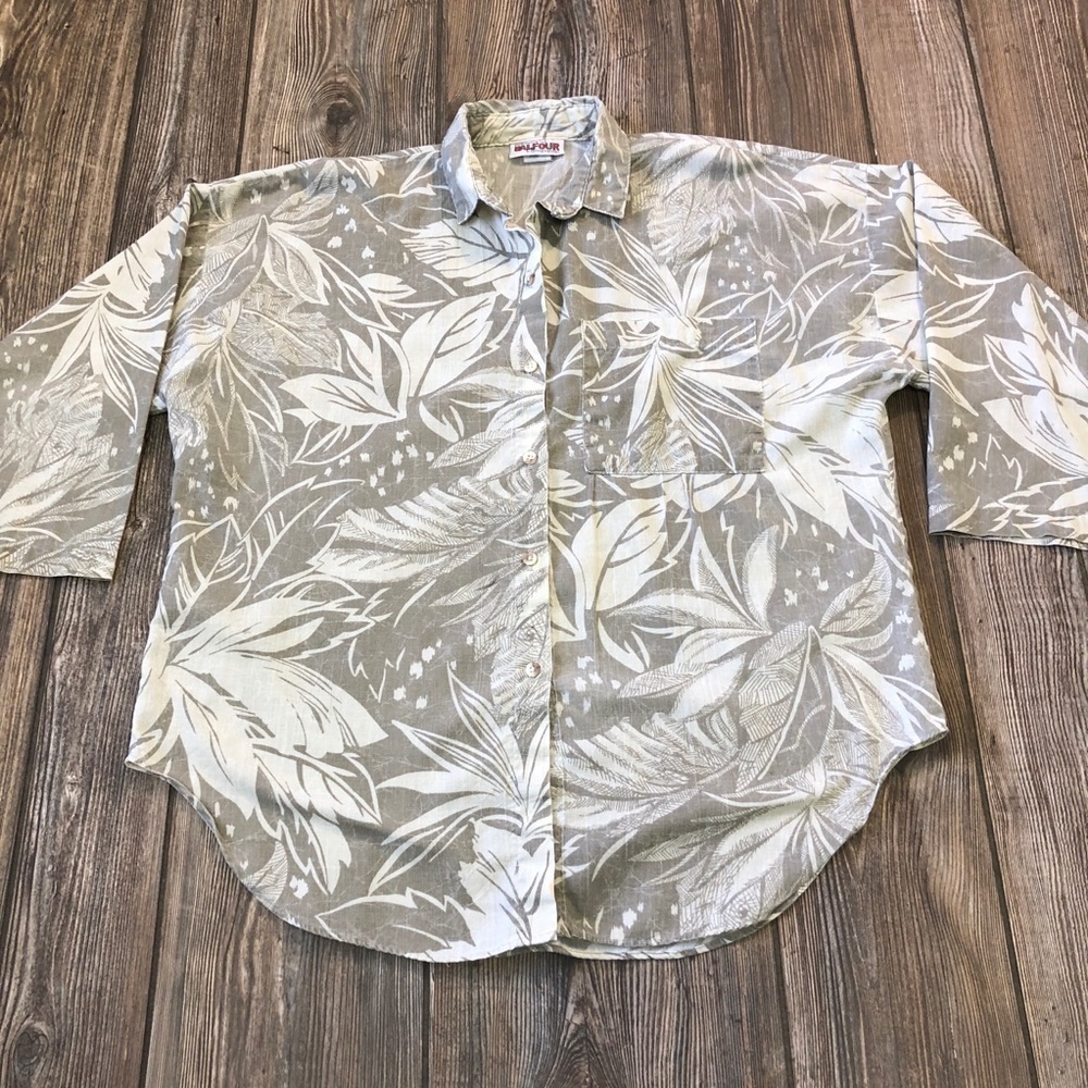 BALFOUR By Bonnie Wehnau Tropical Pattern Blouse